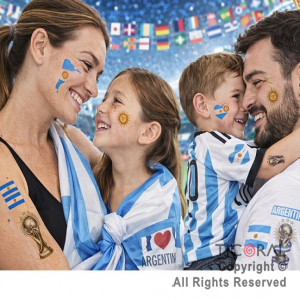 PLANCHAS DE TATUAJES ARGENTINA MUNDIAL X 12 UNIDADES